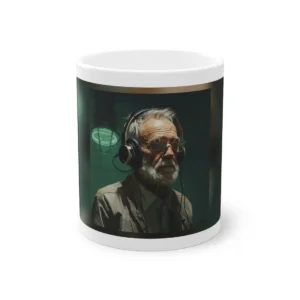 Older Man Wearing Headphones Mug