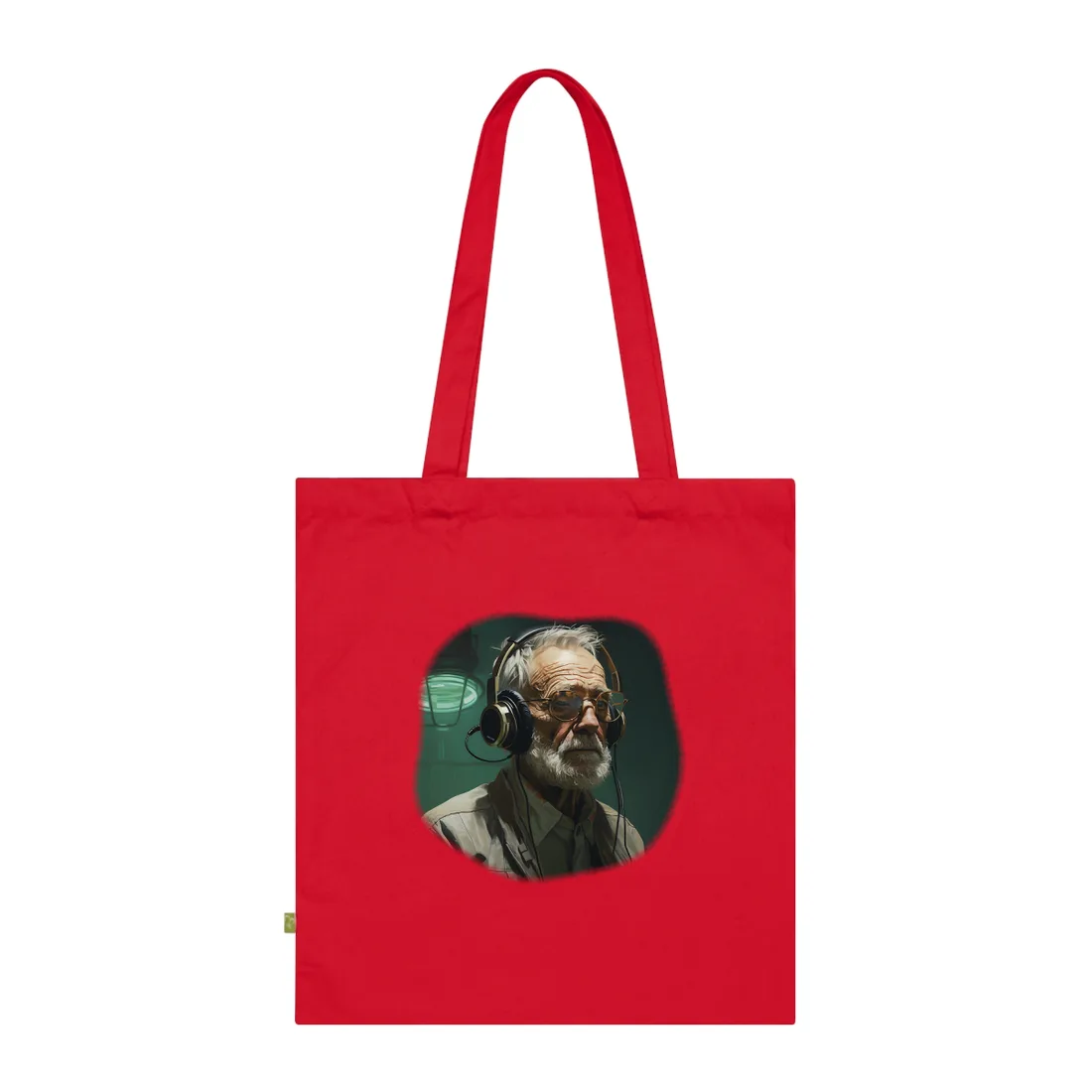 Old Man Connected: Sci-Fi Headset Experiment Digital Art - Tote Bag (Classic Red)