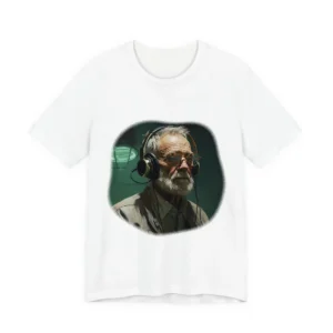 Older Man Wearing Headphones T-Shirt
