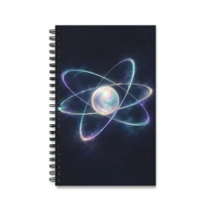 Glowing Atom with Orbital Rings Spiral Notebook