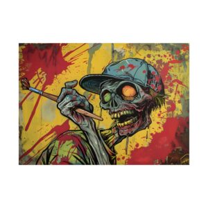 Zombie Painter with Brush Poster