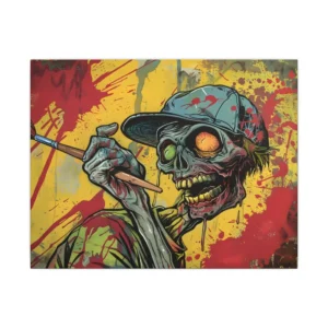Zombie Painter with Brush Canvas Print
