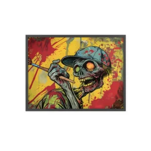 Zombie Painter with Brush Framed Poster
