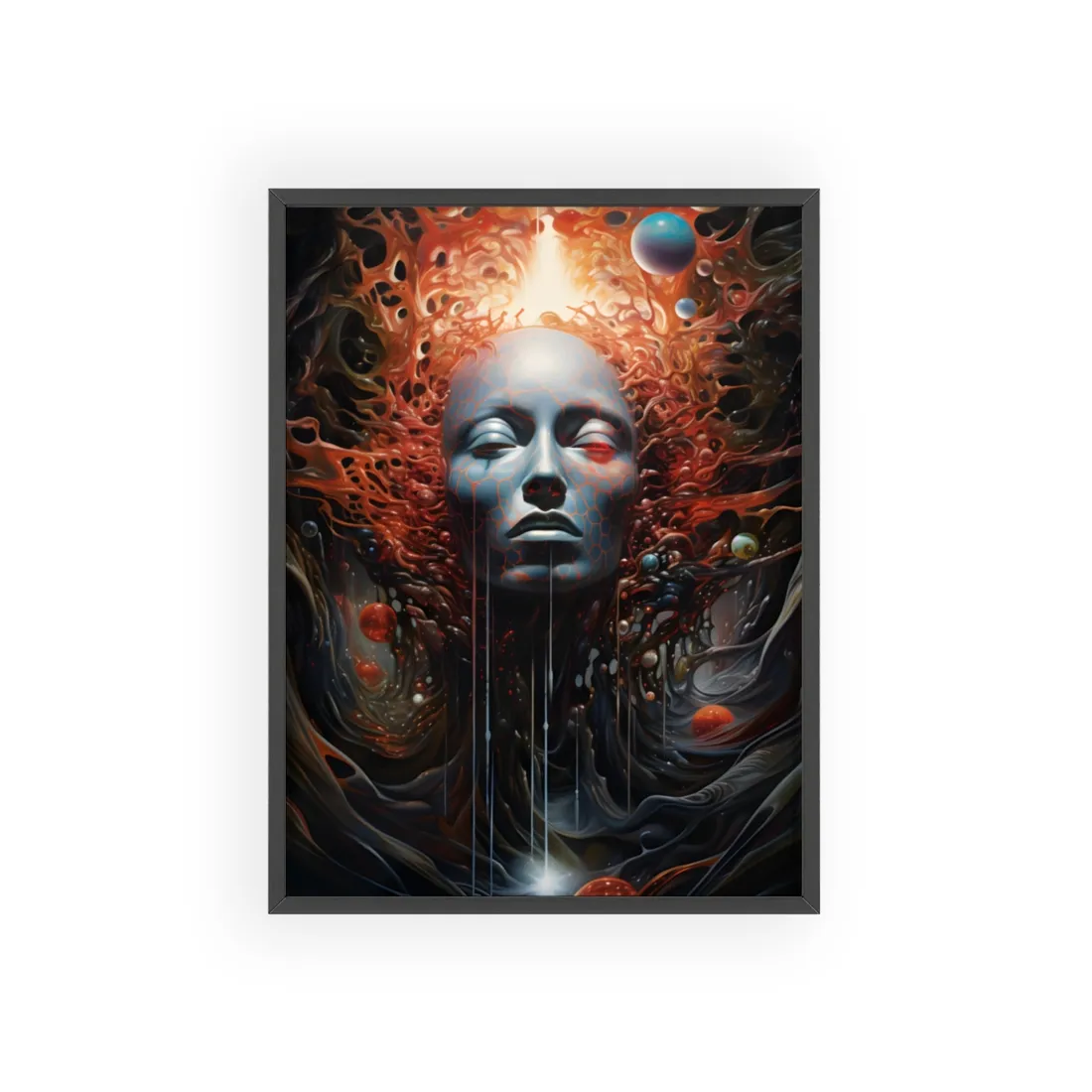 Otherworldly Art Gallery: Mysterious Wall Art in Dark Elegance - Framed Poster