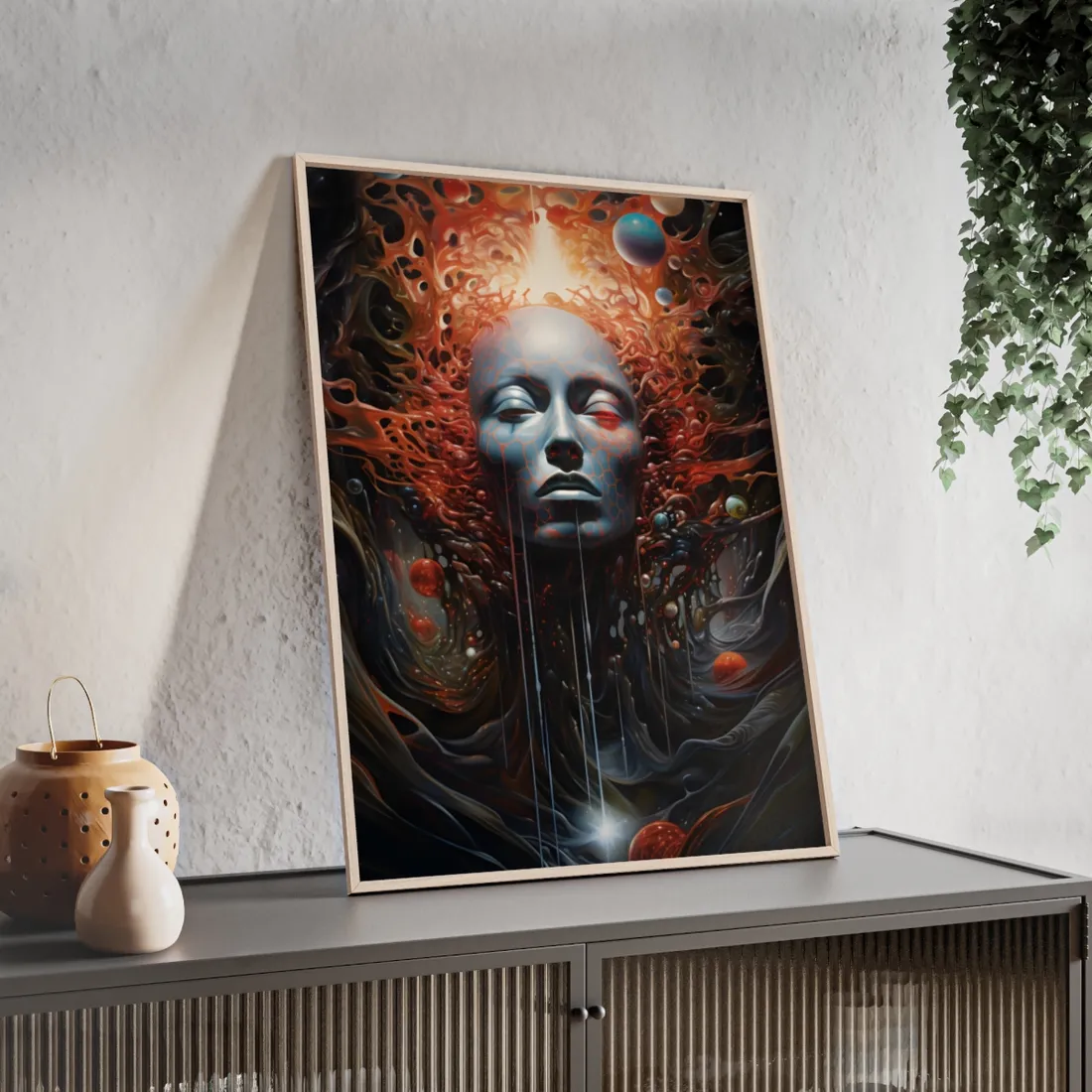 Otherworldly Art Gallery: Mysterious Wall Art in Dark Elegance - Framed Poster