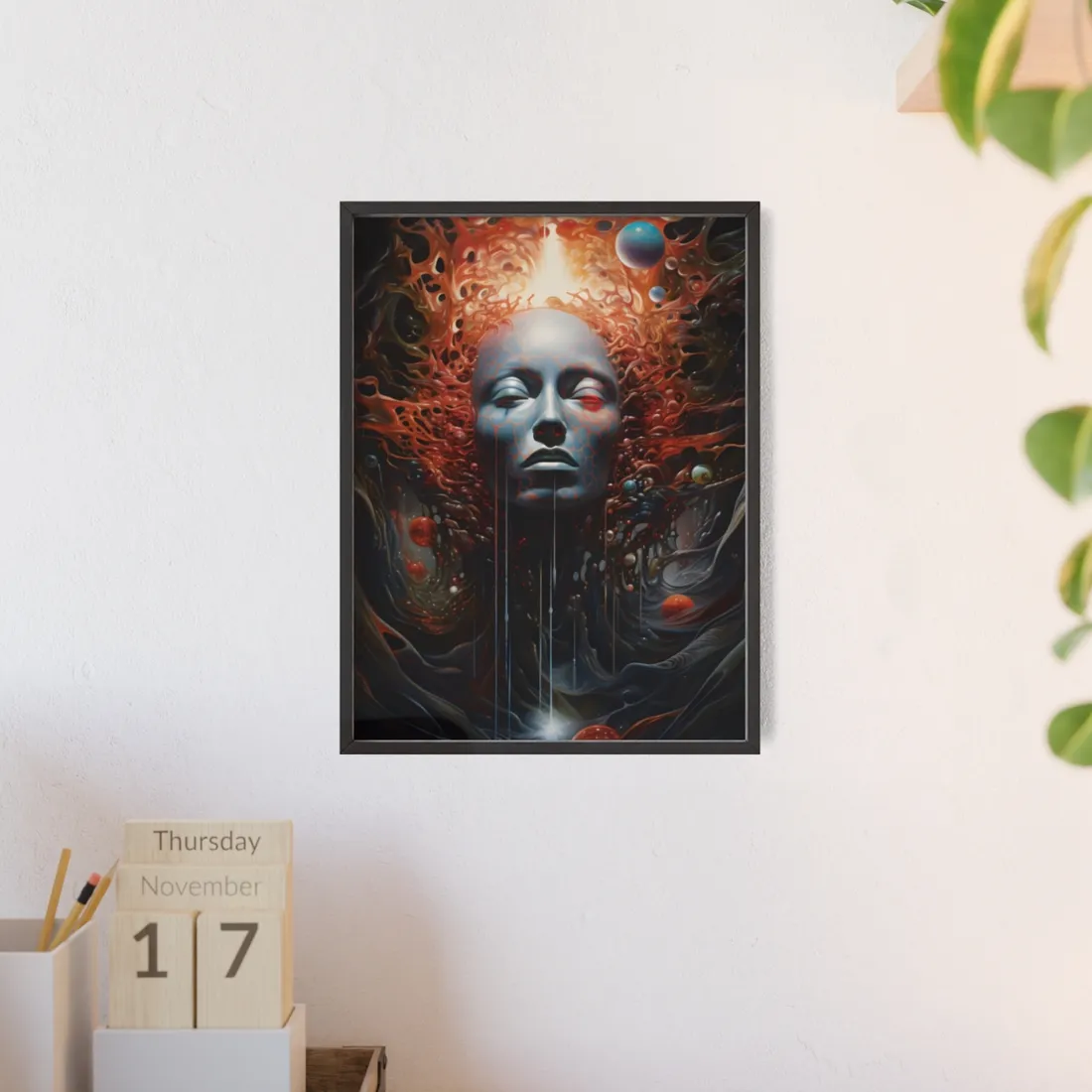 Otherworldly Art Gallery: Mysterious Wall Art in Dark Elegance - Framed Poster