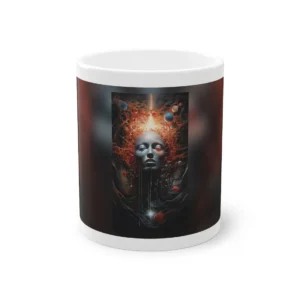 Pale Face with Floating Planets Mug