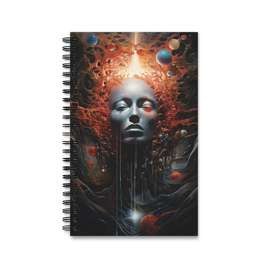 Otherworldly Art Gallery: Mysterious Wall Art in Dark Elegance - Spiral Notebook