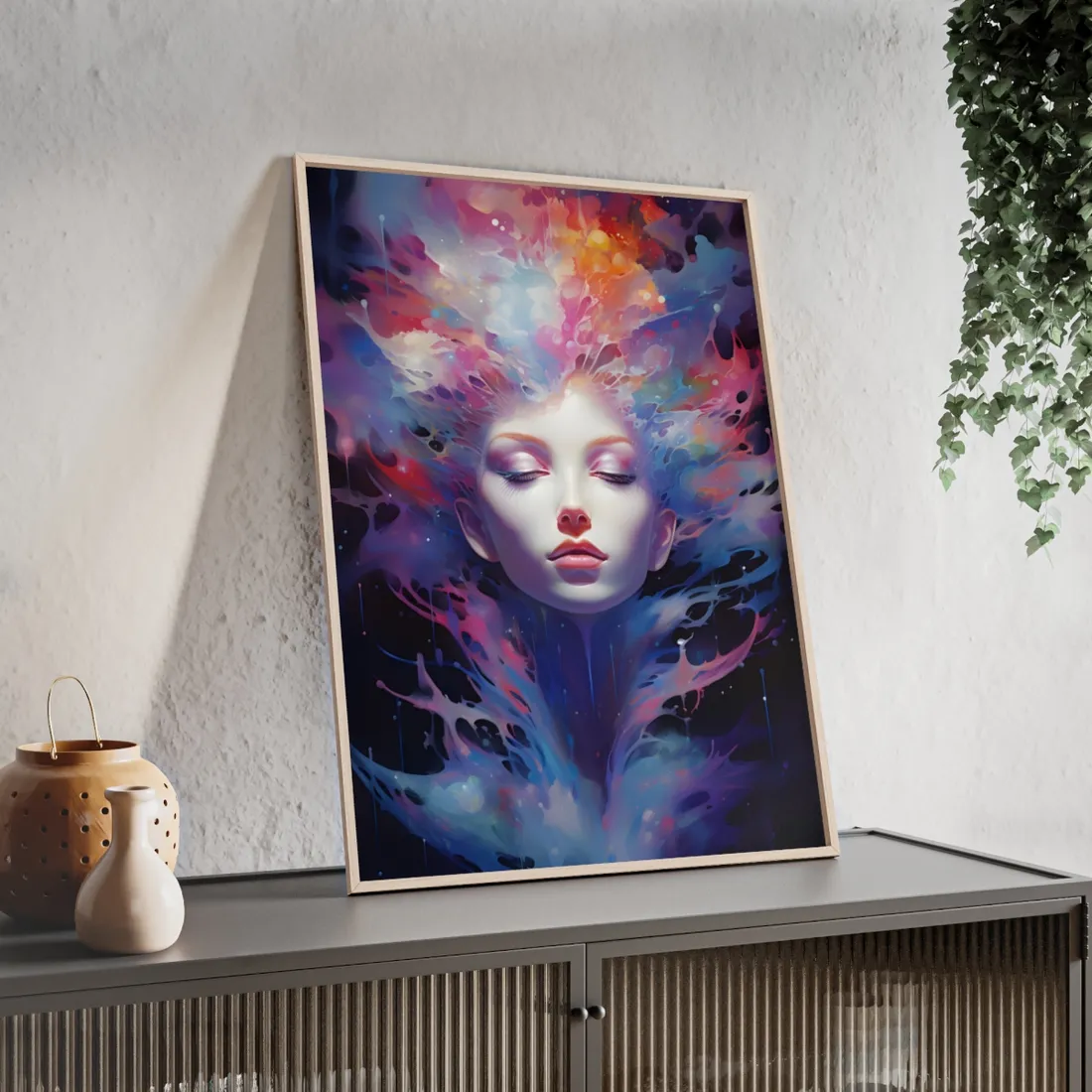 Otherworldly Celestial Dreams: Impressionistic Art Gallery - Framed Poster