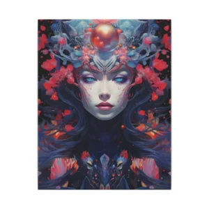 Woman with Floral Headdress Canvas Print