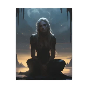 Silver-Haired Figure at Dusk Canvas Print