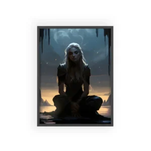 Silver-Haired Figure at Dusk Framed Poster