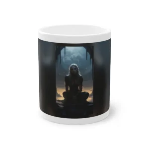 Silver-Haired Figure at Dusk Mug