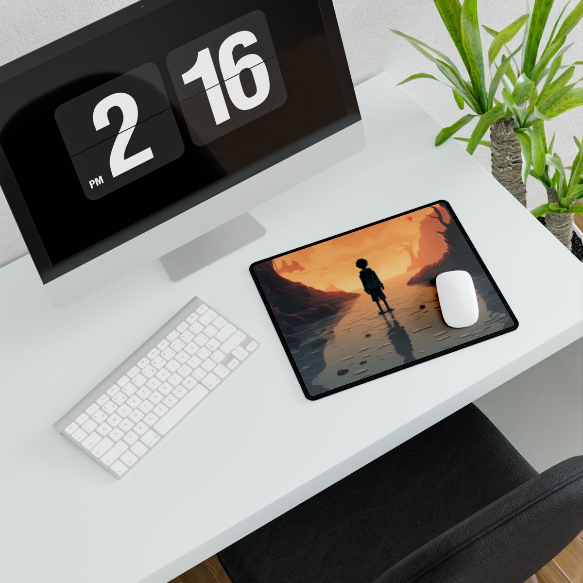 Outdoor Encounter: Two Friends in Nature - Artwork - Desk Mat