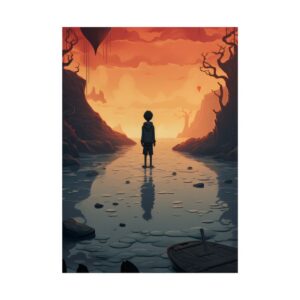 Boy Standing by Water Poster