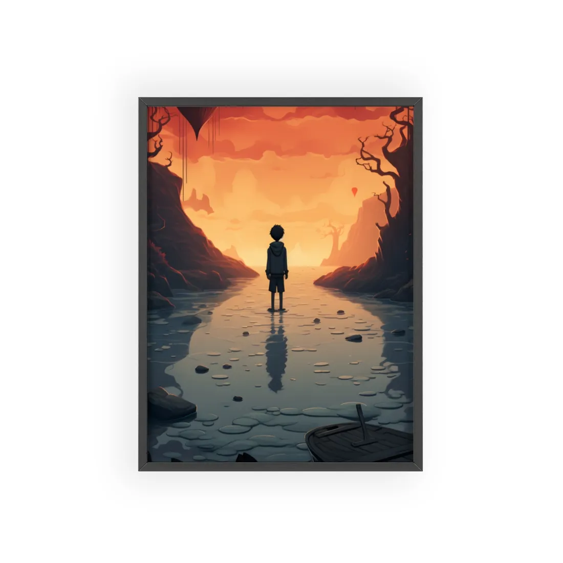 Outdoor Encounter: Two Friends in Nature - Framed Poster