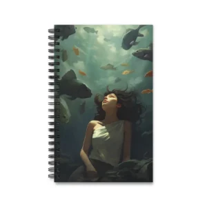 Woman Underwater with Fish Spiral Notebook