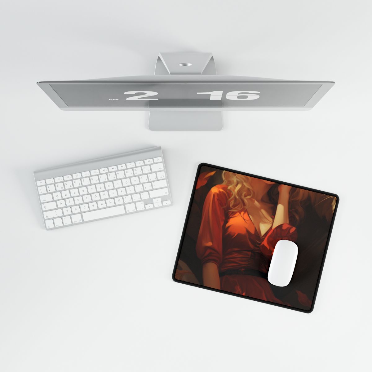 Outdoor Relaxation: Person in Nature with Sunglasses Artwork - Desk Mat