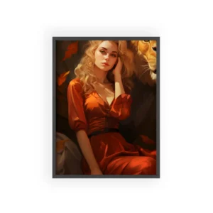 Woman with Lion Framed Poster