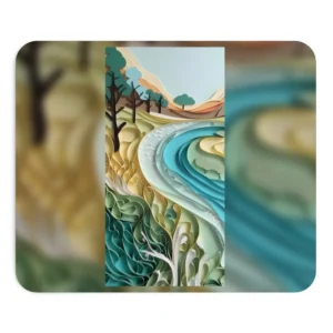 Layered Paper River Hills Mouse Pad