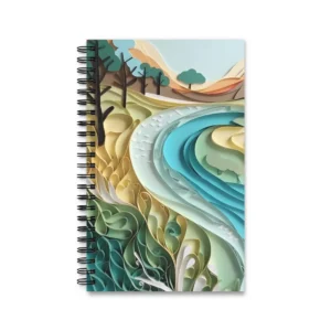 Layered Paper River Hills Spiral Notebook