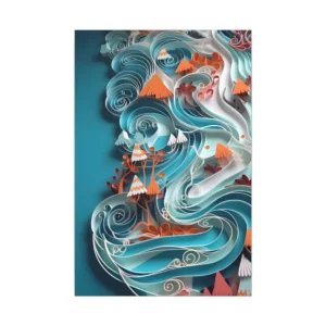 Layered Paper Waves Canvas Print