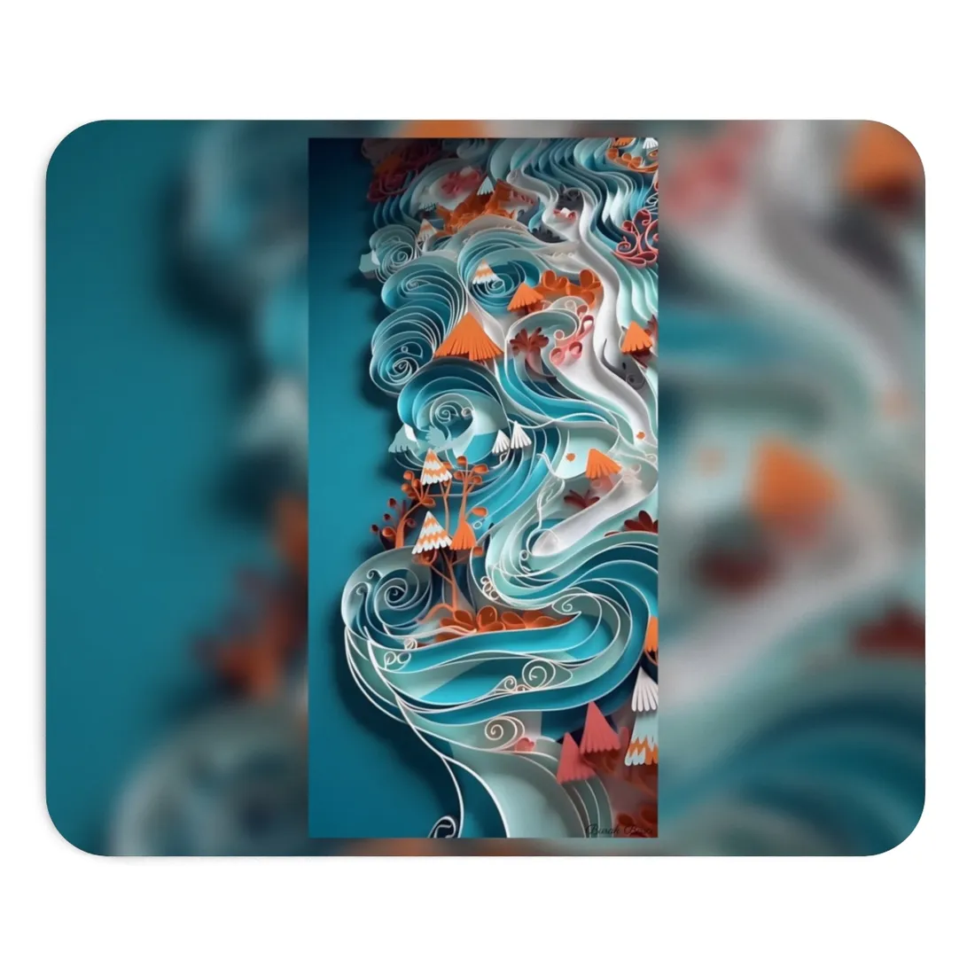 Paper Quilled Canyon Landscape: Natural Desert - Mouse Pad