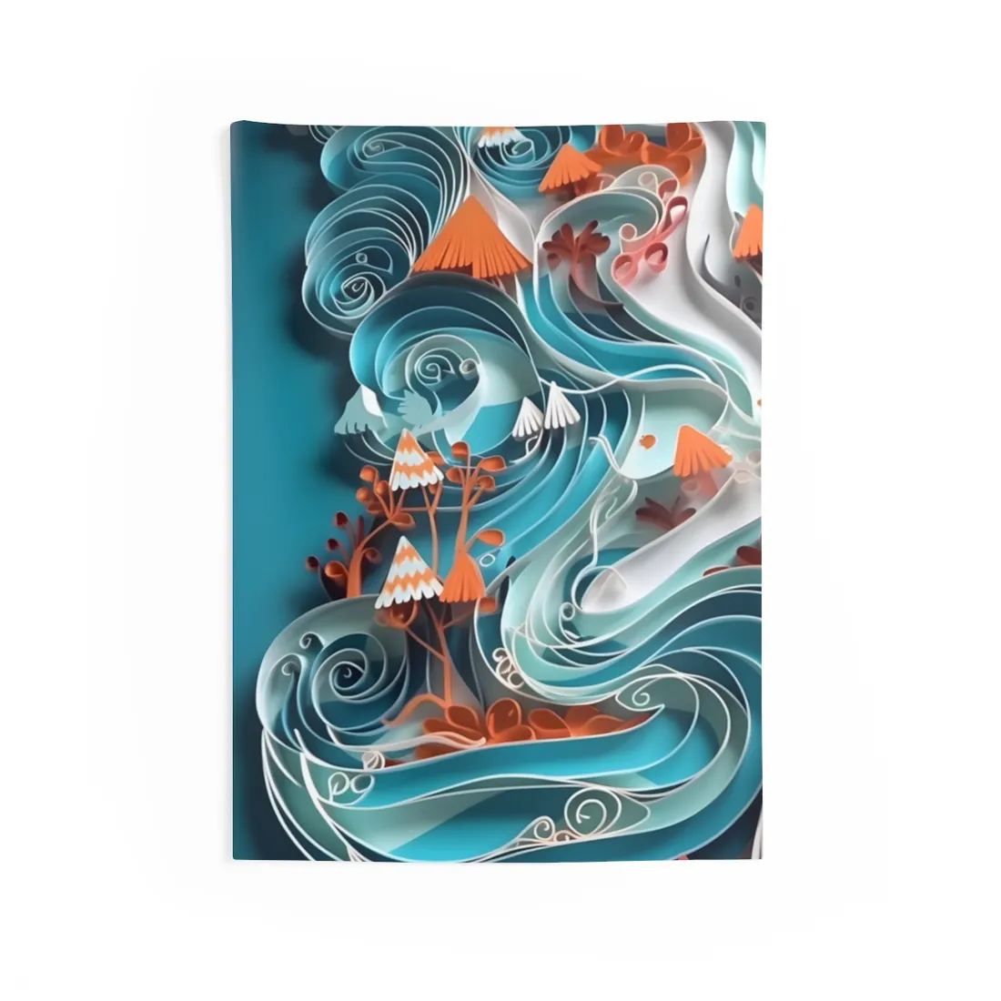 Paper Quilled Canyon Landscape: Natural Desert - Wall Tapestry