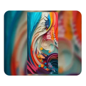 Layered Paper Cut Swirls Mouse Pad