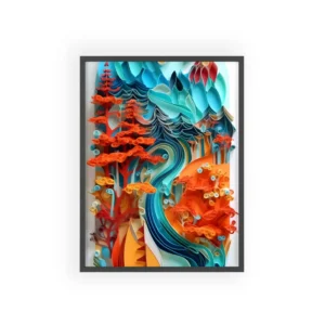 Layered Paper Sea Voyage Framed Poster