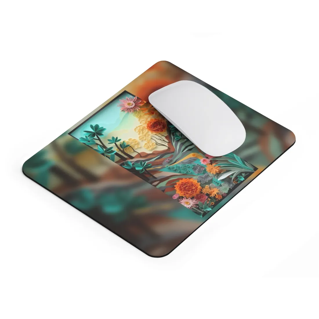 Paper Quilling Mountain Range: American Landscape - Mouse Pad