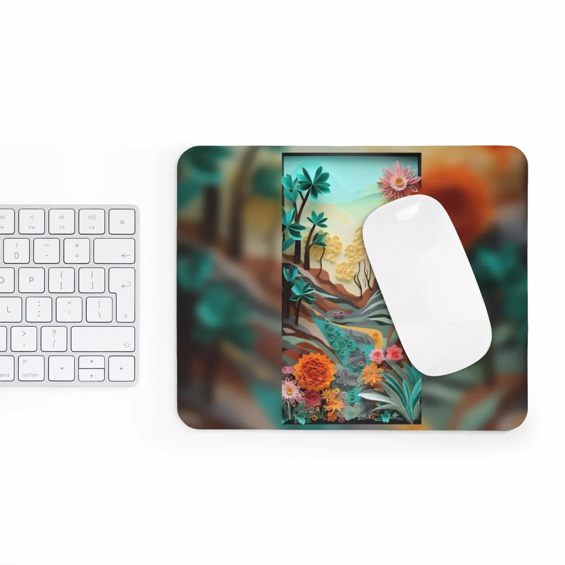 Paper Quilling Mountain Range: American Landscape - Mouse Pad