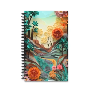 Paper-Cut Flower Landscape Spiral Notebook