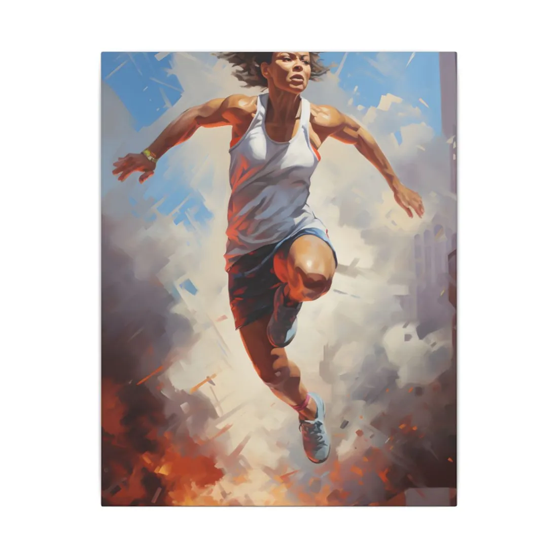 Passionate Athlete: Dedicated Portrait - Canvas