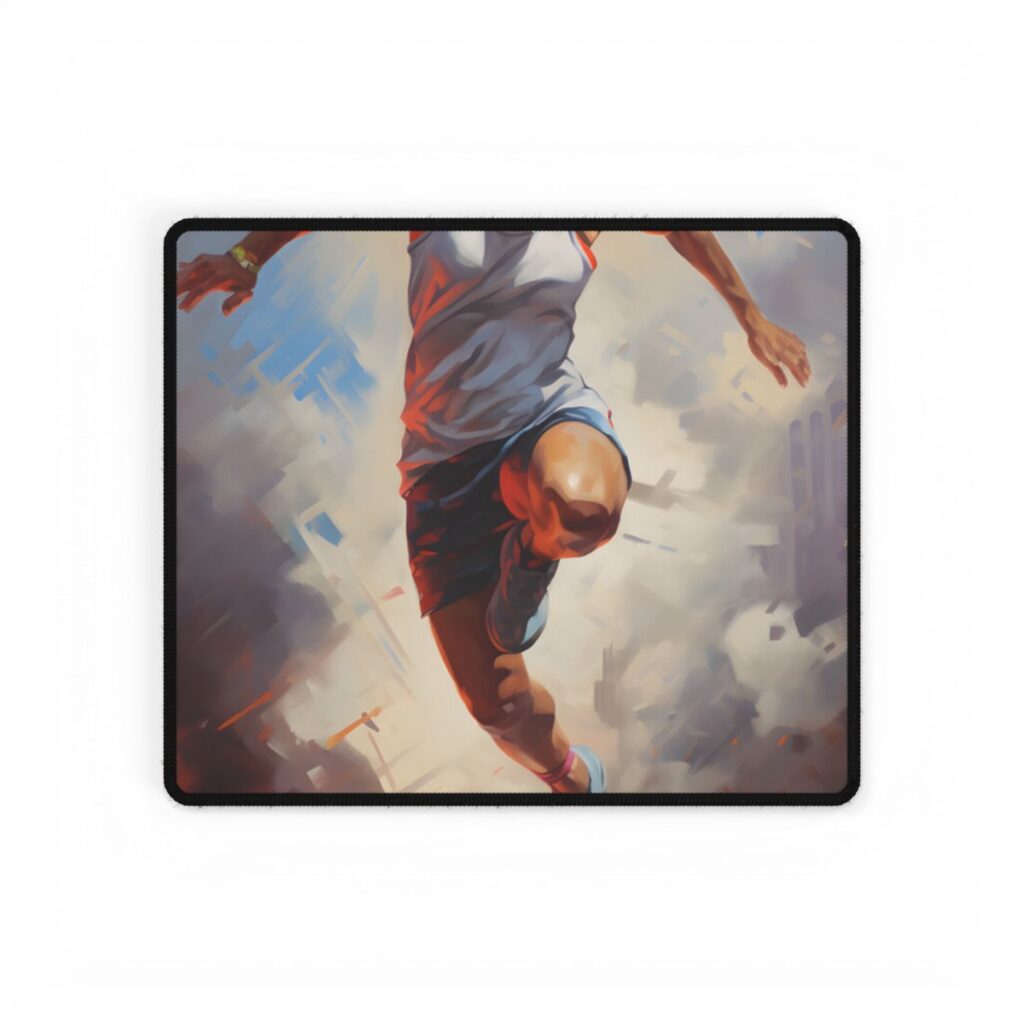 Passionate Athlete: Dedicated Portrait - Desk Mat