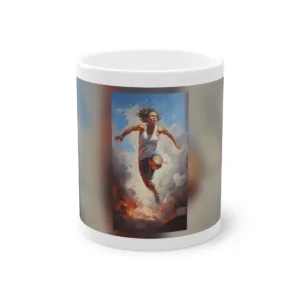 Woman Leaping Through Smoke Mug
