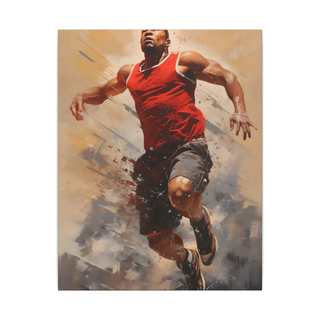 Passionate Athlete: Dedicated Sports Portrait - Canvas