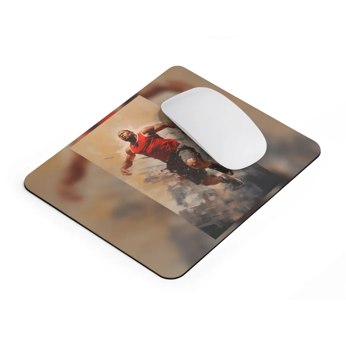 Passionate Athlete: Dedicated Sports Portrait - Mouse Pad