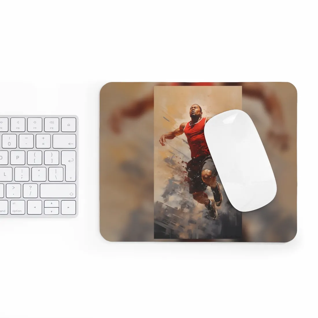 Passionate Athlete: Dedicated Sports Portrait - Mouse Pad