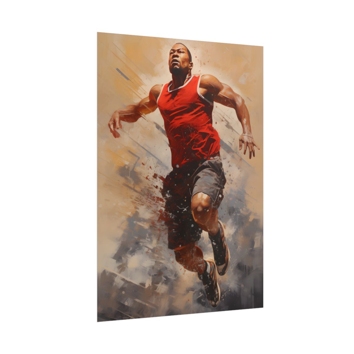 Passionate Athlete: Dedicated Sports Portrait - Poster