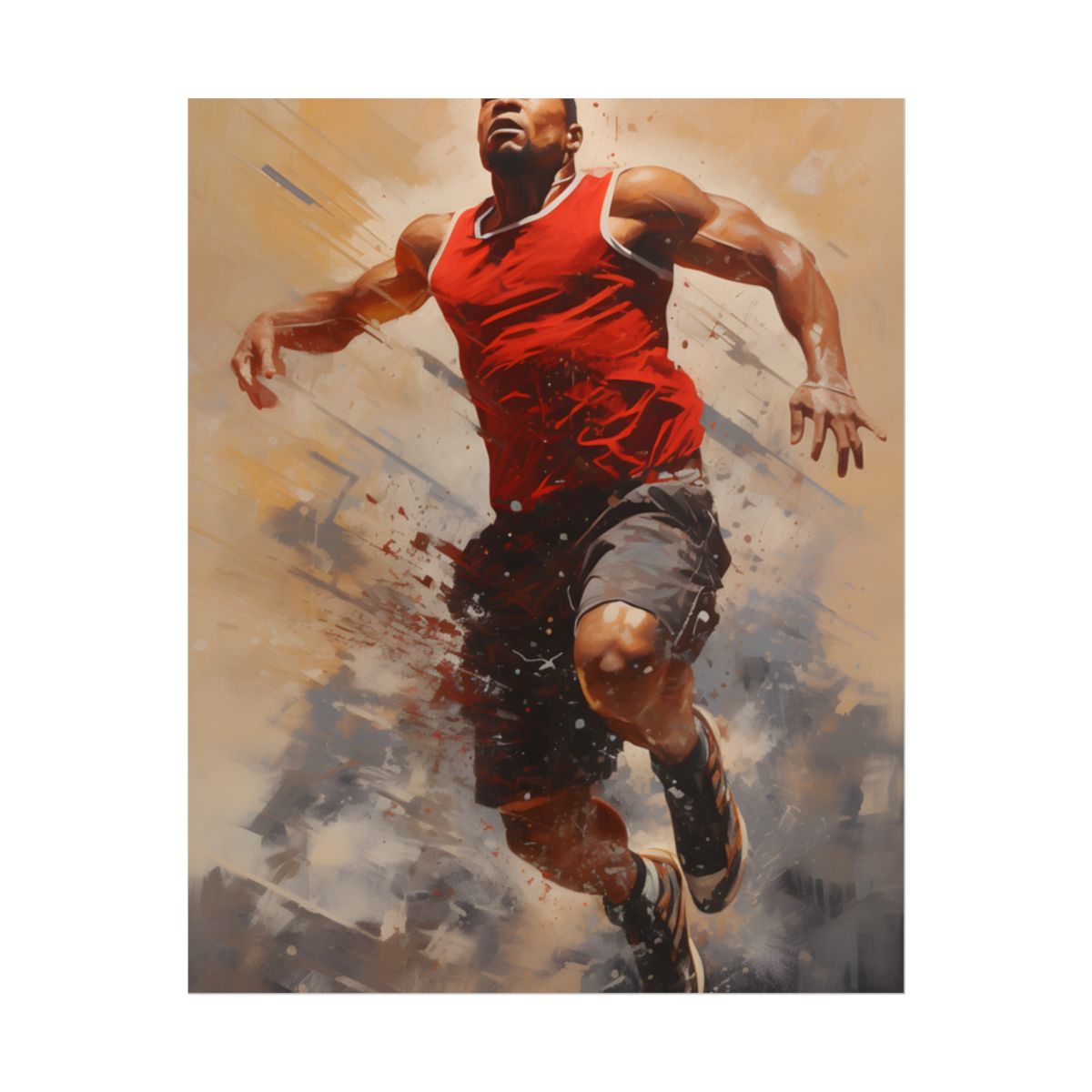 Passionate Athlete: Dedicated Sports Portrait - Poster