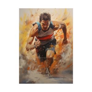 Sprinter Running Painting Poster