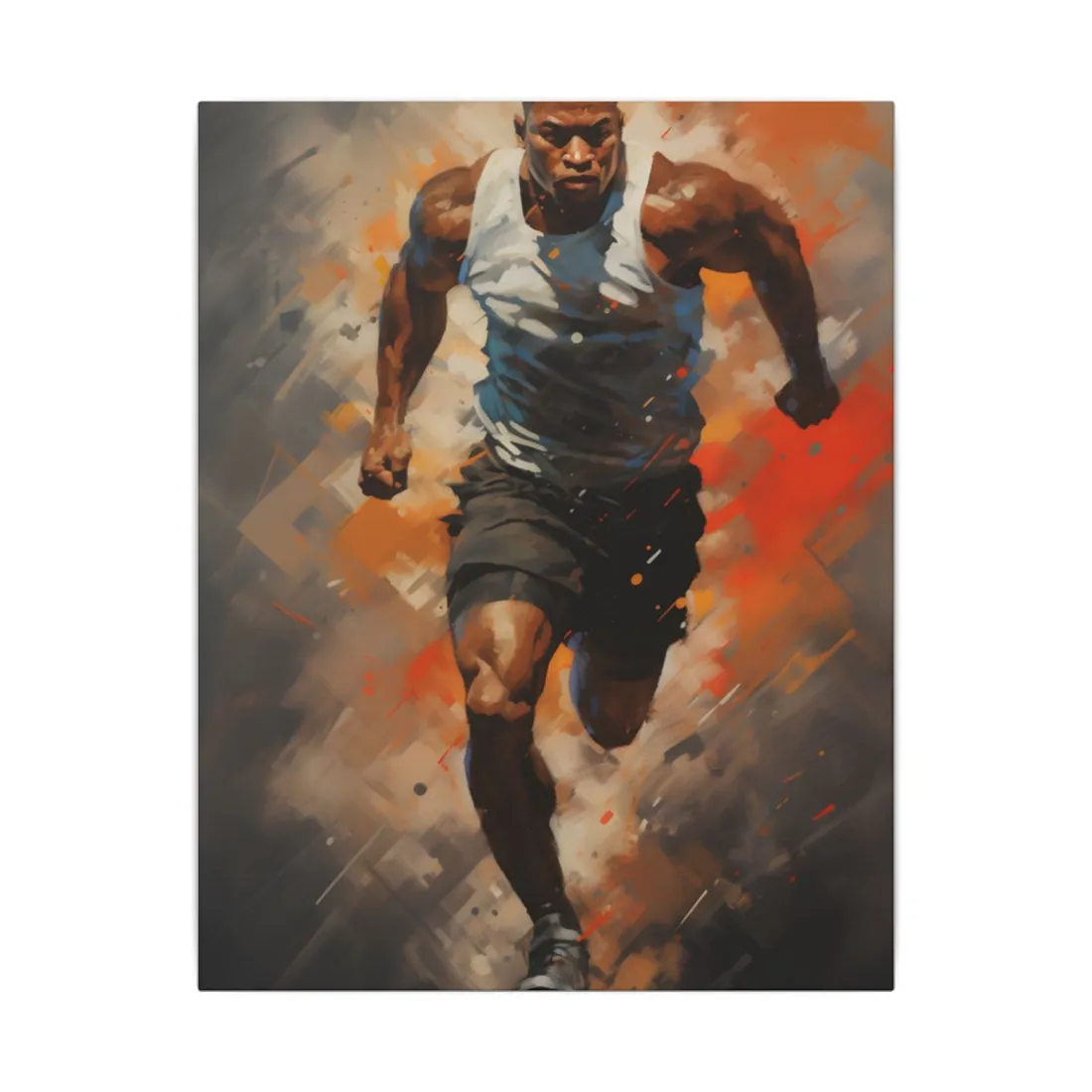 Passionate Athlete in Motion: Dynamic Portrait - Canvas