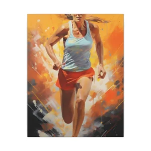 Determined Runner: Female Athlete in Motion Canvas Print
