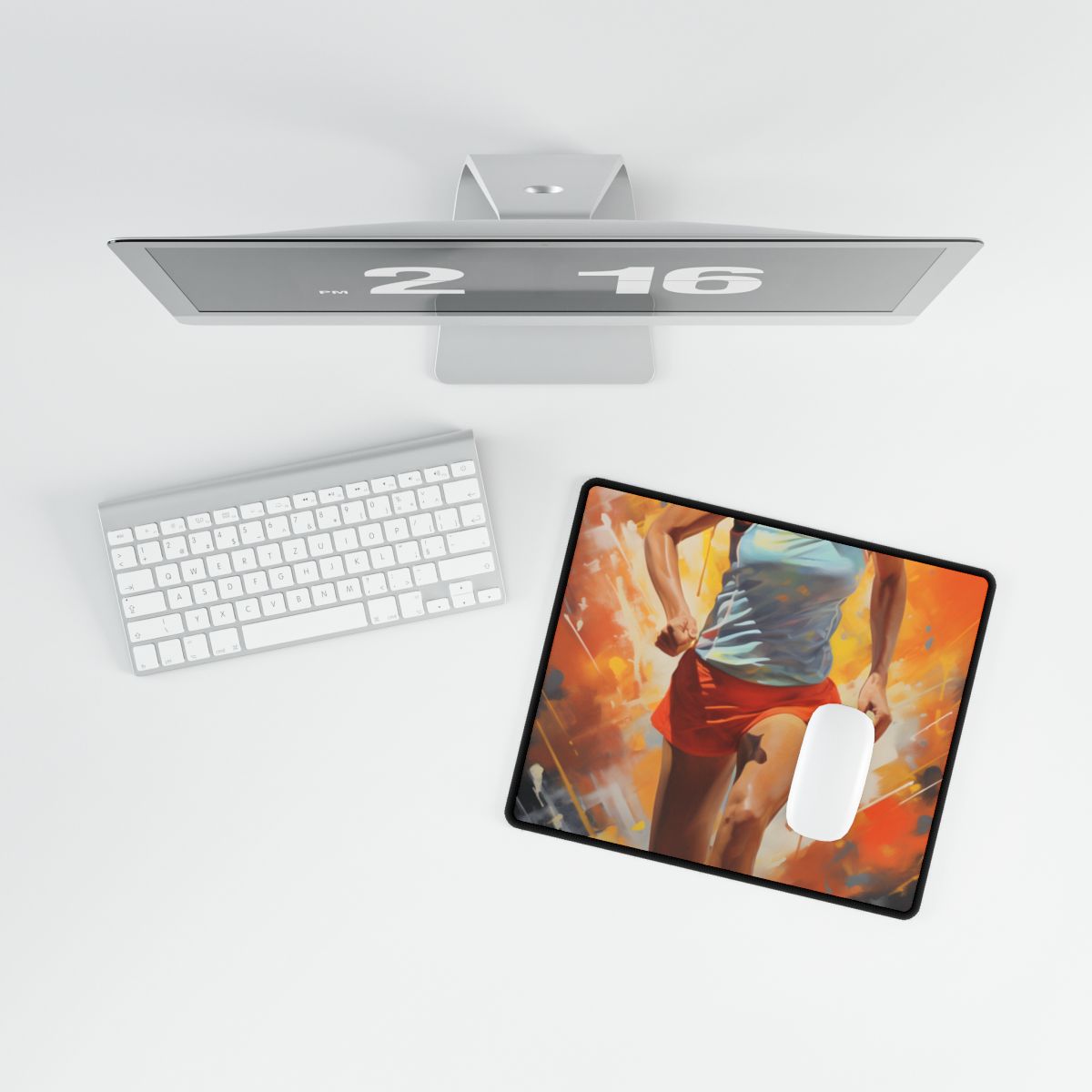 Passionate Athlete: Motivational Portrait of a Dedicated Man - Desk Mat