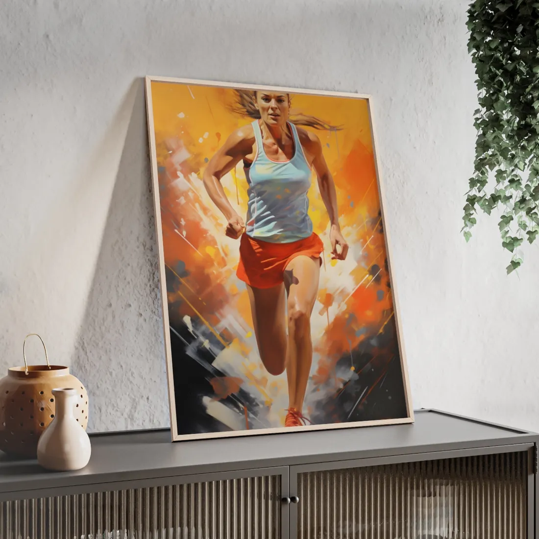 Passionate Athlete: Motivational Portrait of a Dedicated Man - Framed Poster