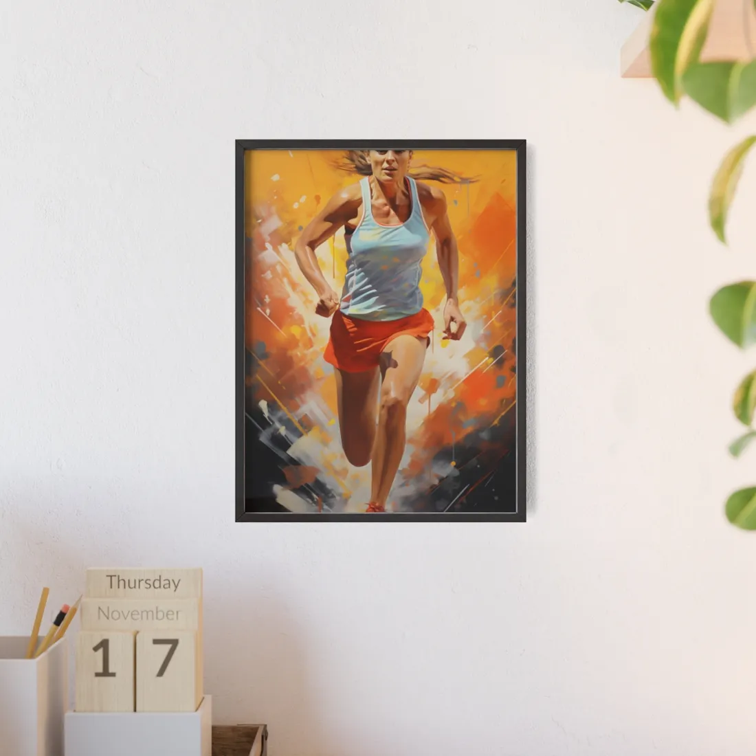 Passionate Athlete: Motivational Portrait of a Dedicated Man - Framed Poster