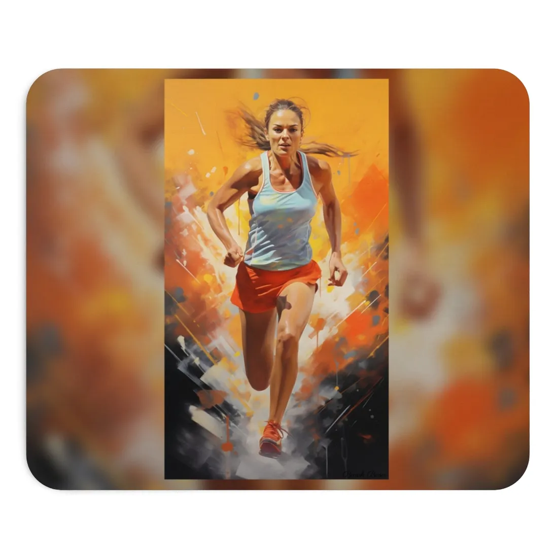 Passionate Athlete: Motivational Portrait of a Dedicated Man - Mouse Pad