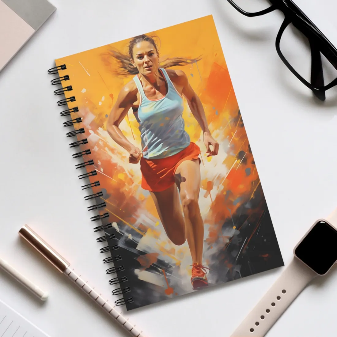 Passionate Athlete: Motivational Portrait of a Dedicated Man - Spiral Notebook