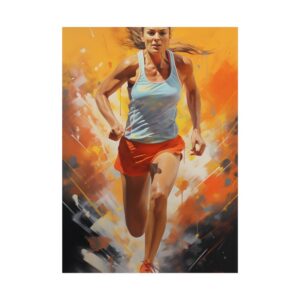 Determined Runner: Female Athlete in Motion Poster